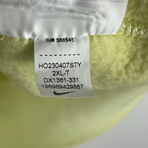 Nike Solo Swoosh Men's Fleece Crew Sweatshirt Yellow Neon XXL Tall DX1361-331 - Picture 6 of 11